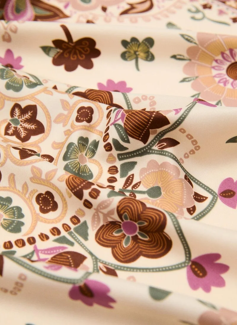 MANGO Abstract Floral Print Scarf