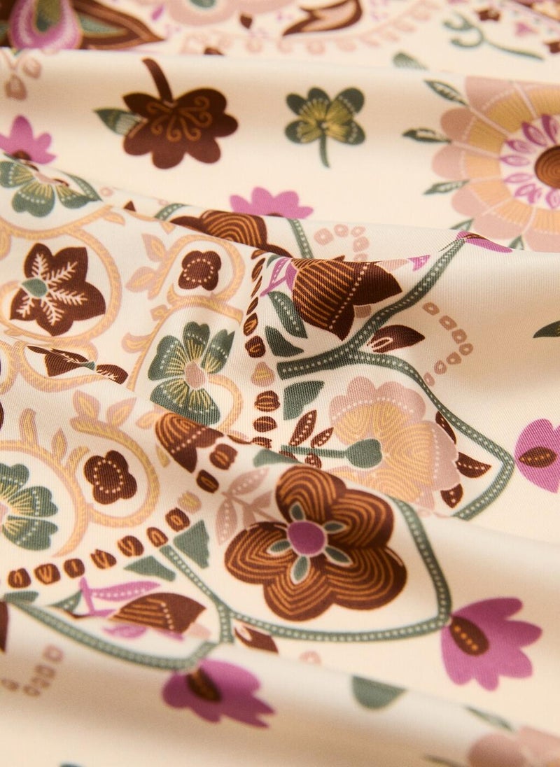 MANGO Abstract Floral Print Scarf  - Image 3