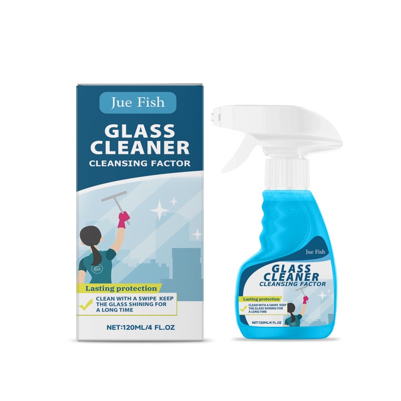 Jue Fish Glass Cleaner Household Mirror Glass Oil Cleaner Stain Remover Glass Cleaning Spray - Image 1