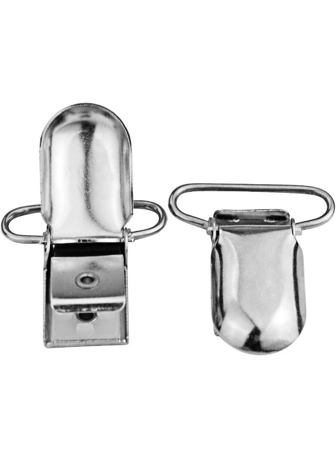 ماريوينديكس 50pcs 1 Pacifier Suspender Clips, Pacifier Clips for Making Pacifier Holders Bib Clips Toy Holder Silver - Image 4