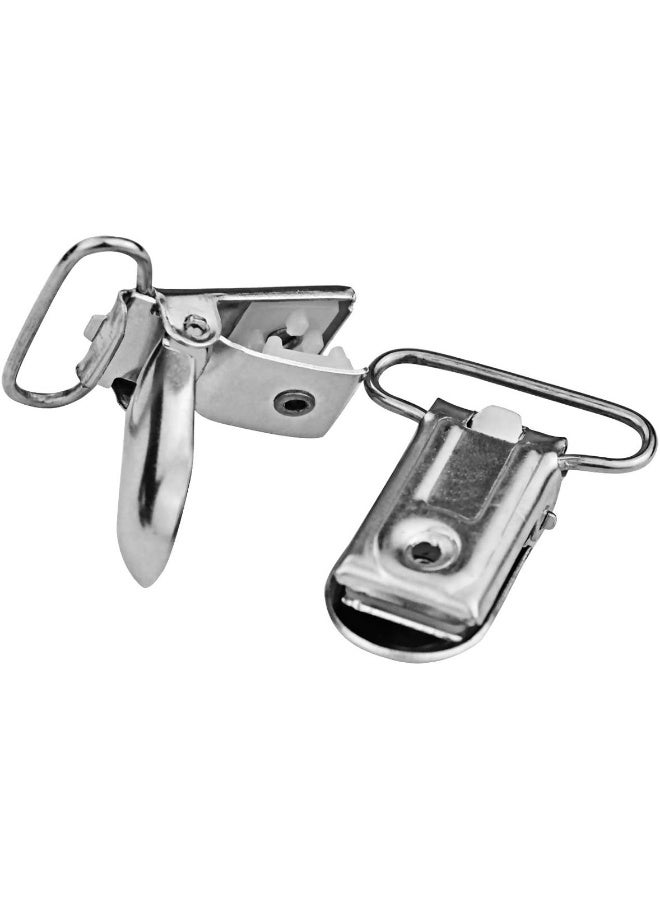 ماريوينديكس 50pcs 1 Pacifier Suspender Clips, Pacifier Clips for Making Pacifier Holders Bib Clips Toy Holder Silver - Image 3
