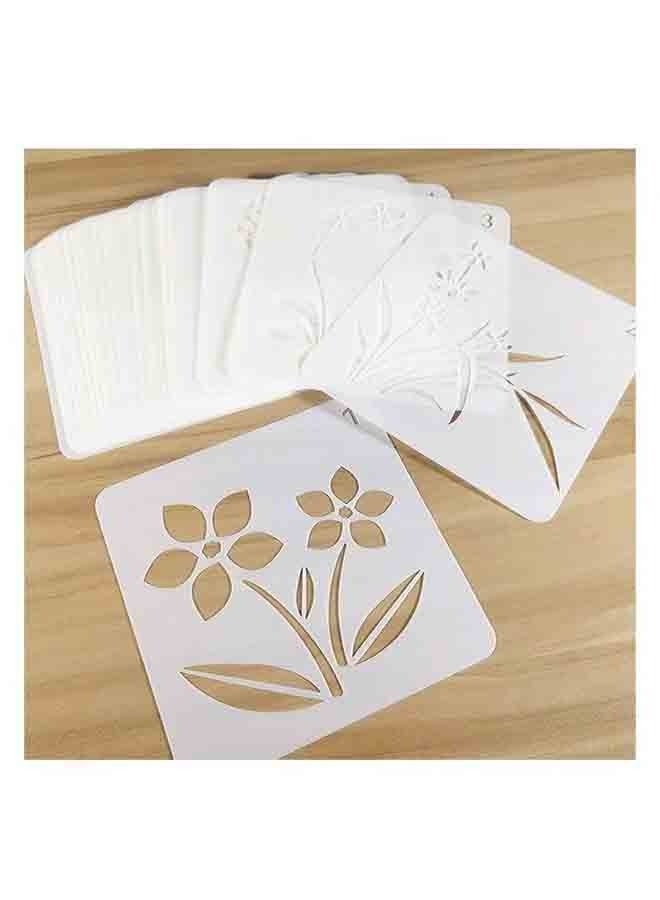 20 Pcs Reusable Floral Stencils for Painting - Flower and Nature-Themed Templates for DIY Crafts, Wood, Wall, Tile, and Home Décor Projects - Image 4