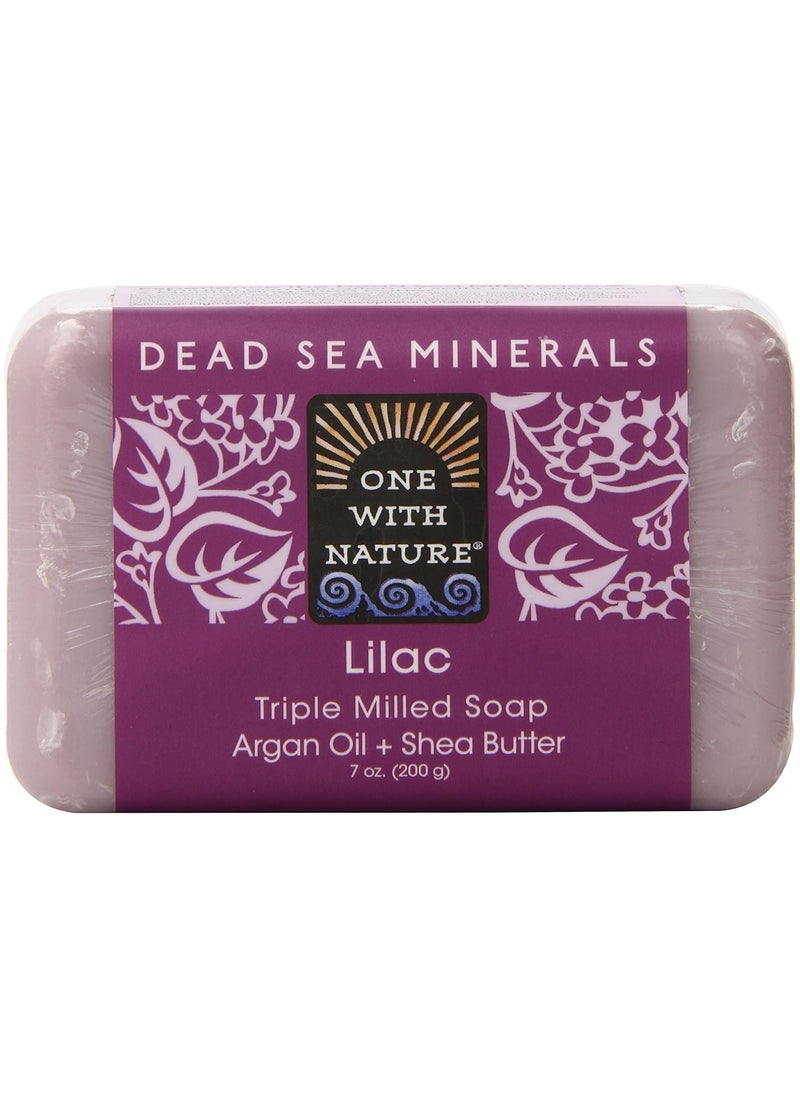 ONE WITH NATURE - One With Nature Lilac Dead Sea Mineral Soap, 7 Ounce Bar - Image 1