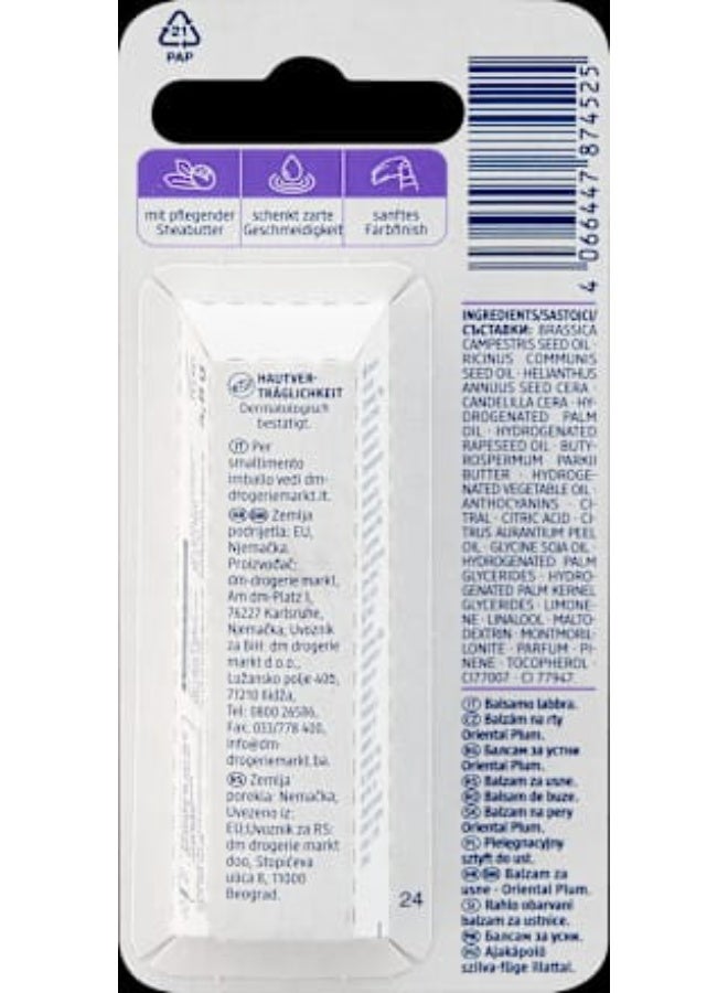 Balea Oriental Plum lip balm – limited edition, provides hydration and soft lips with a pleasant plum and fig scent, vegan formula, mineral oil-free, size 4.8g. - Image 4