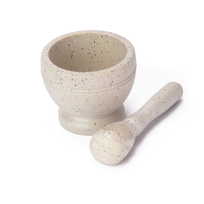 Mortar and Pestle Set, Granite-Like ABS Plastic, for Grinding and Mixing Spices and Herbs, Mortar 10 cm x 10 cm, Pestle 17 cm - Image 1