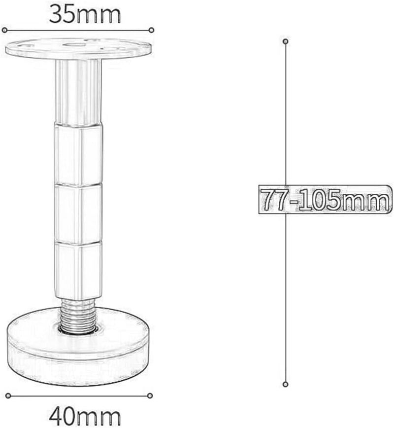 2-Pack Adjustable Furniture Legs, Carbon Steel Cabinet Feet, Height Adjustable Furniture Risers, Noise Reduction Anti-Slip Pads for Sofa Bed Cabinet Washing Machine, Easy Installation(Height77-105mm) - Image 2