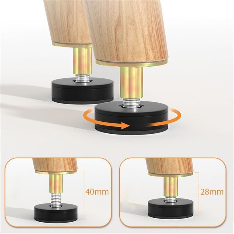 2-Pack Adjustable Furniture Legs, Carbon Steel Cabinet Feet, Height Adjustable Furniture Risers, Noise Reduction Anti-Slip Pads for Sofa Bed Cabinet Washing Machine, Easy Installation(Height77-105mm) - Image 3