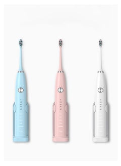 Ssovi 3-piece Bathroom storage, non perforated wall mounted adult and children's household toothbrush holder, storage bracket, electric toothbrush holder（white pink blue）  - Image 2
