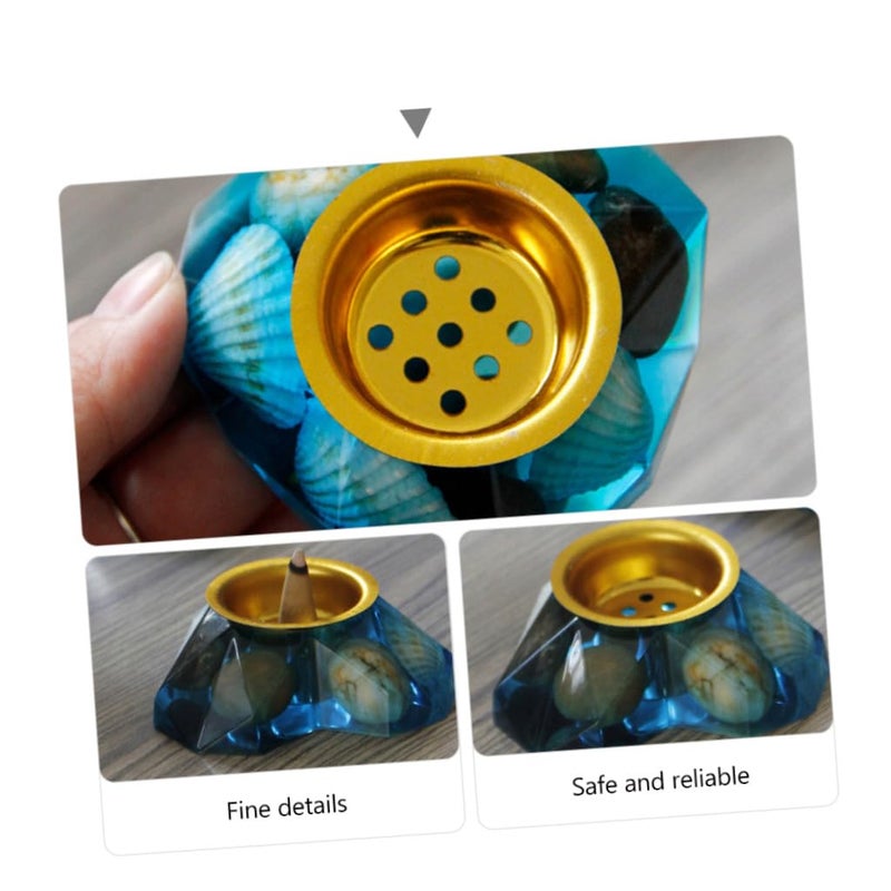 Blue Mediterranean Style Resin Incense Burner Aromatherapy Furnace Home Office Decor - Image 4