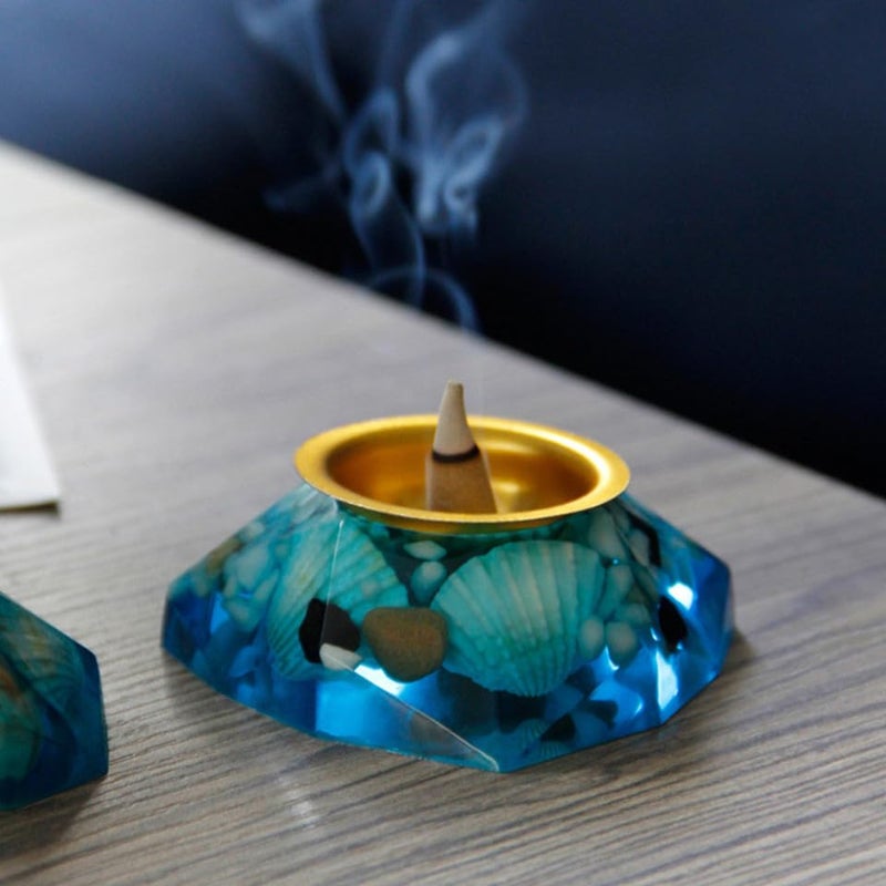 Blue Mediterranean Style Resin Incense Burner Aromatherapy Furnace Home Office Decor - Image 5