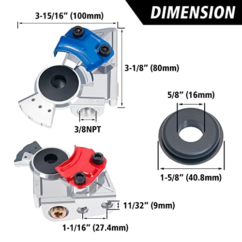 KOOTANS 37 Degree Angled Gladhands 1 Pair Die Cast Aluminum Glad Hands Handshake Kit Air Hose Brake Coupling Connector for Truck Tractor Semi Trailer RVS - Image 2