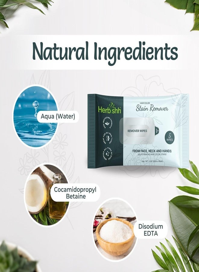 Herbishh Hair Dye Kit - Dark Brown Colour Shampoo for Grey Hair 500 ml with Hair Color Stain Remover Wipes | Gentle Formula for Dye Cleanup | Safe and Skin-Friendly - Image 5