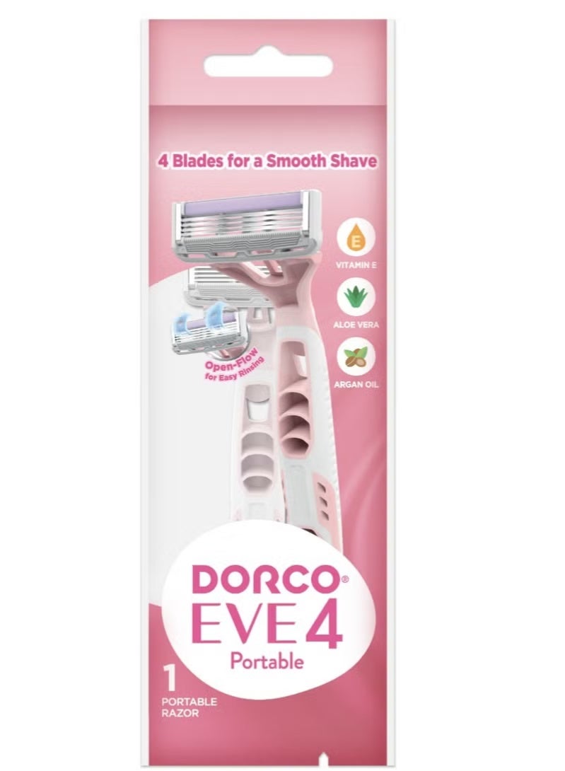 DORCO EVE 4 Women's Disposable Razor - 4-Blade Smooth & Gentle Shave - 1 Piece - Image 1