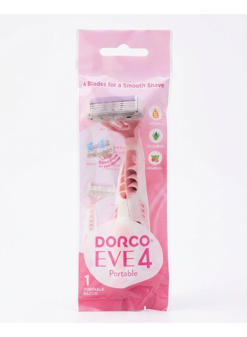 DORCO EVE 4 Women's Disposable Razor - 4-Blade Smooth & Gentle Shave - 1 Piece - Image 3
