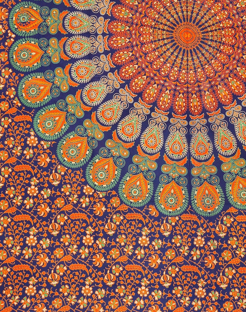 Pure Comfort 100% Cotton Mandala Print King Size Double Bedsheet with 2 Pillow Covers, Orange (PCI41128), 144 TC - Image 2