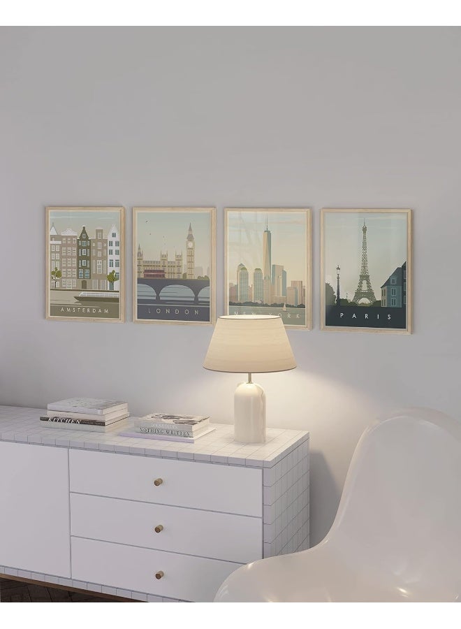 Home Trove City Wall Art Vintage Travel Posters Set Of 4 Travel Wall Art Posters Of London, New York Print, Paris Wall Poster And Amsterdam City Wall Decor | 8" X 10", Unframed  - Image 5