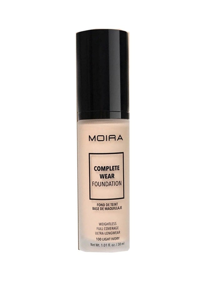 moira Complete Wear Foundation (100, Light Ivory) - Image 1