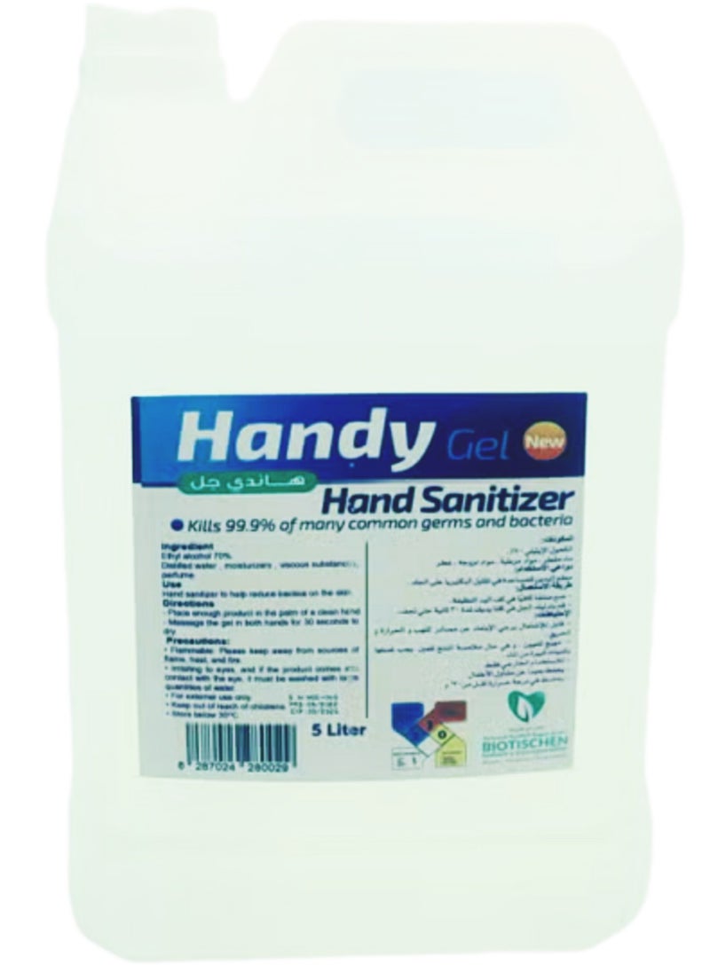 Handy - Handy 5 Litter HAND Sanitizers GEL Kills 99% of many common germs and bacteria - Image 1
