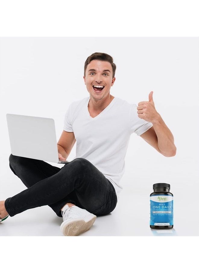 Pure By Nature - One-Daily Multivitamin for Men, Immune Support Supplement with Non-GMO Ingredient, Vitamin & Minerals for Energy, 60 Veggie Capsules - Image 1