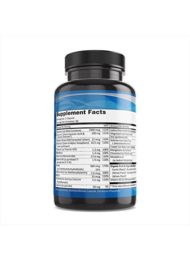 Pure By Nature - One-Daily Multivitamin for Men, Immune Support Supplement with Non-GMO Ingredient, Vitamin & Minerals for Energy, 60 Veggie Capsules - Image 1