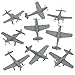 Tim Mee Toy TimMee WW2 Fighter Ace Planes Gray 9pc Plastic Army Men Airplanes USA Made - Image 2