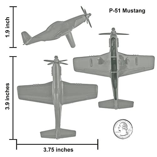 Tim Mee Toy TimMee WW2 Fighter Ace Planes Gray 9pc Plastic Army Men Airplanes USA Made - Image 5