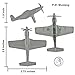 Tim Mee Toy TimMee WW2 Fighter Ace Planes Gray 9pc Plastic Army Men Airplanes USA Made - Image 4