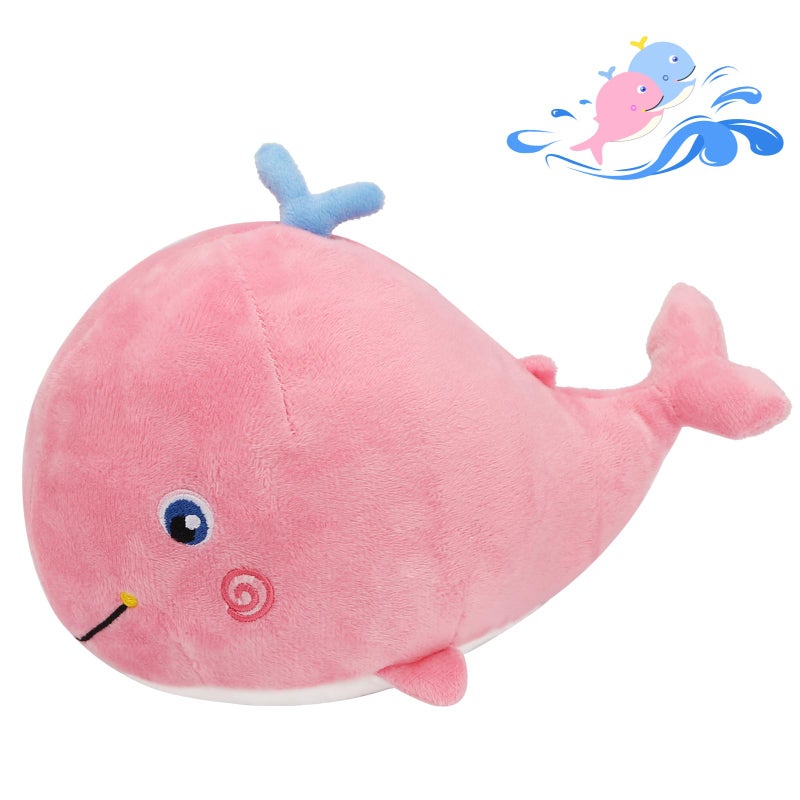 MUPI Squirting Whale Stuffed Animals Plush Pillow Cute Soft Cotton Plushies Pillows Kawaii Whale Toy Decor Gifts for Kids Boys Girls Adults (Pink  10 Inch - Image 1