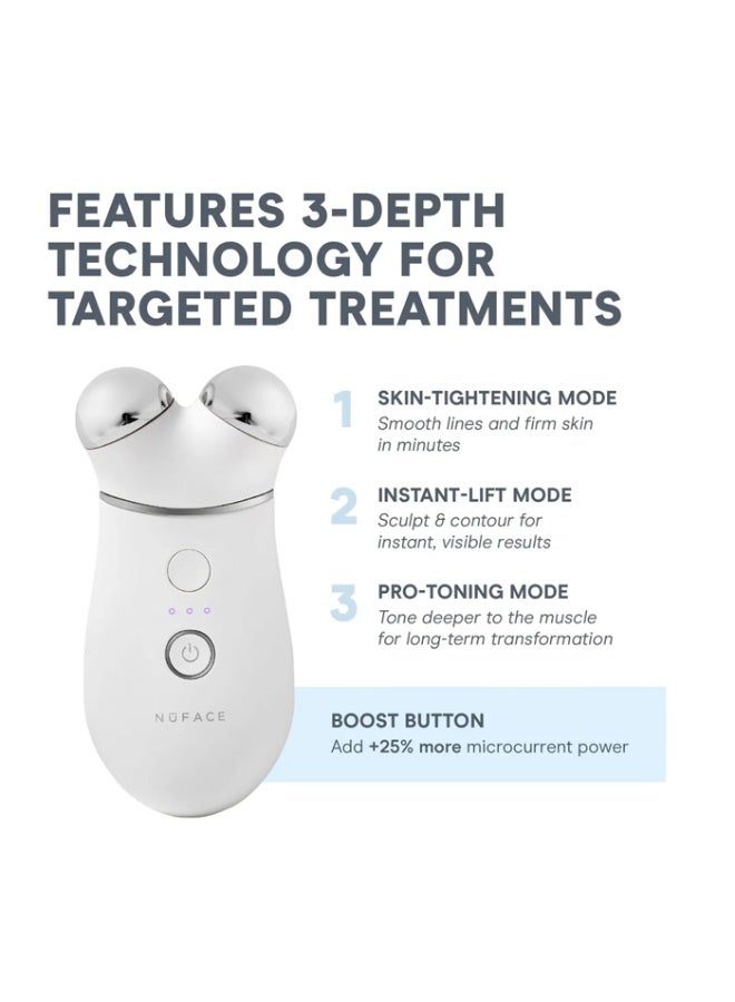 نوفيس مجموعة NuFACE TRINITY+ للمبتدئين - شدّ، تحديد، وتوحيد لون بشرتك - جهاز متطور ذكي لشدّ البشرة - تتضمن كريم سيلك وجل أكوا - Image 5