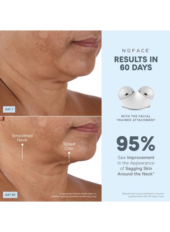 نوفيس مجموعة NuFACE TRINITY+ للمبتدئين - شدّ، تحديد، وتوحيد لون بشرتك - جهاز متطور ذكي لشدّ البشرة - تتضمن كريم سيلك وجل أكوا - Image 4