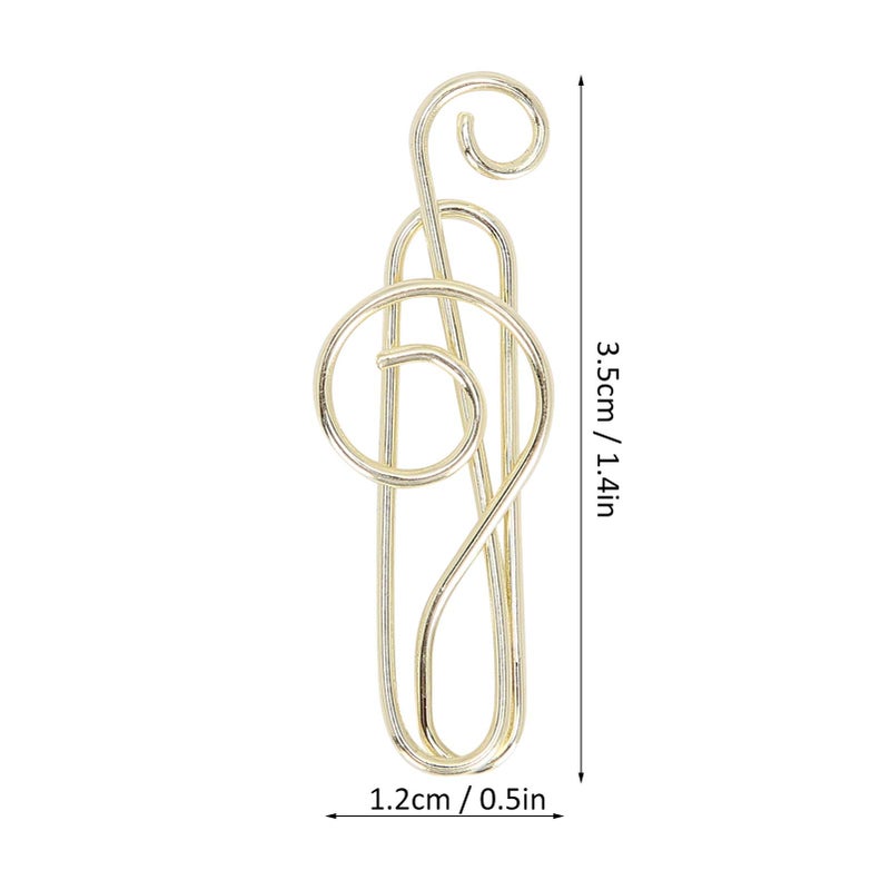 20Pcs Musical Note Paperclip Music Binder Shape Creativity Modeling Metal Craft SuppliesGold - Image 3
