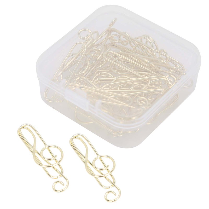 20Pcs Musical Note Paperclip Music Binder Shape Creativity Modeling Metal Craft SuppliesGold - Image 1