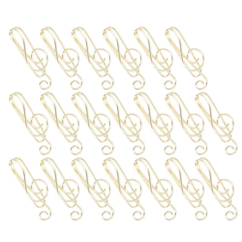 20Pcs Musical Note Paperclip Music Binder Shape Creativity Modeling Metal Craft SuppliesGold - Image 5