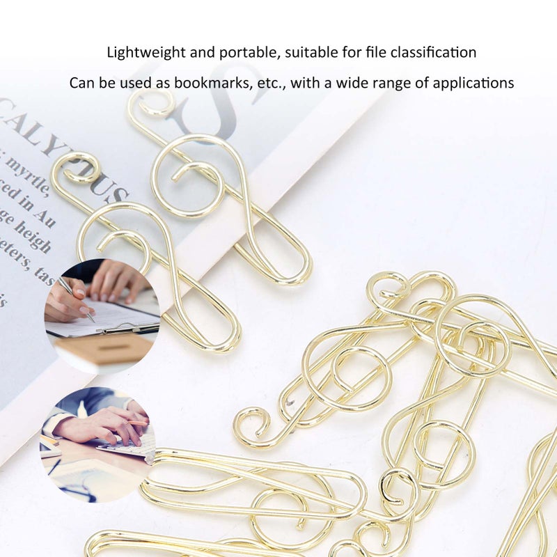 20Pcs Musical Note Paperclip Music Binder Shape Creativity Modeling Metal Craft SuppliesGold - Image 4