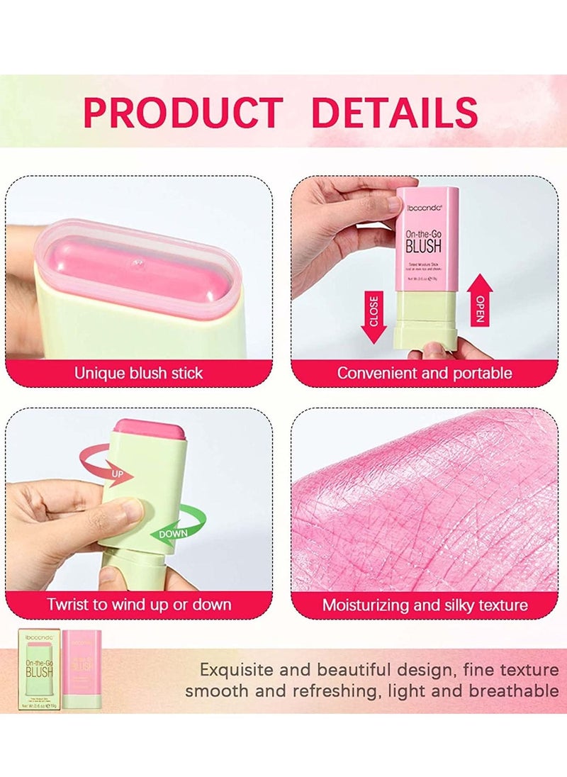 ibcccndc Multi Use On The Go Makeup Blush Stick Liquid Blush for Cheeks Cream Matte Blush Liquid Natural Looking Waterproof Lightweight Breathable Feel  Long Wearing Dewy Finish Makeup Blusher 19g  - Image 4