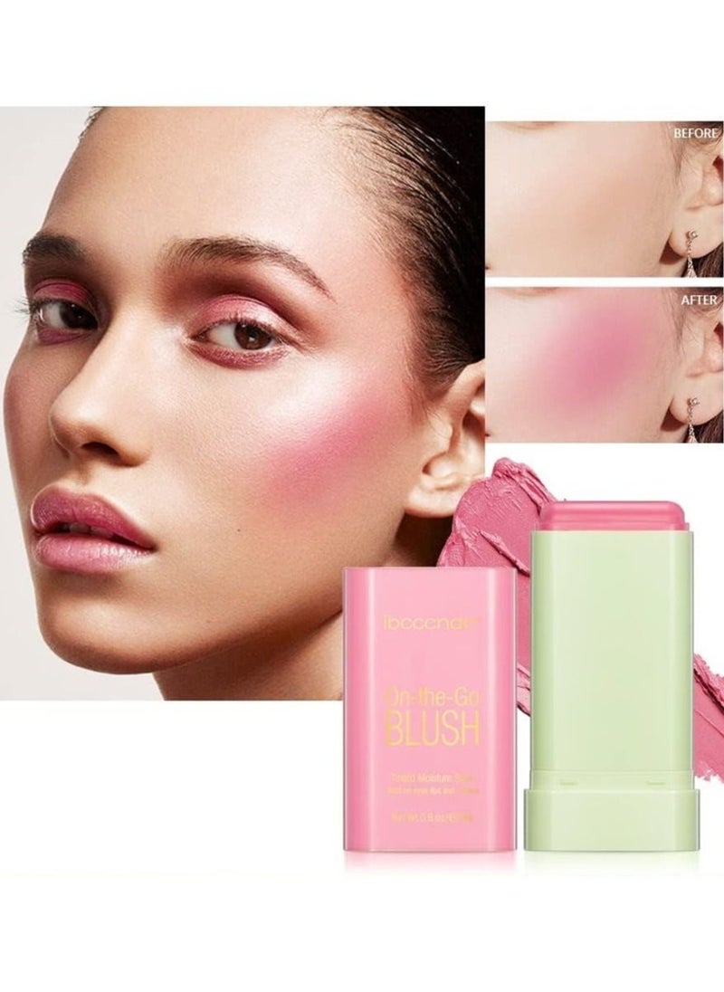 ibcccndc Multi Use On The Go Makeup Blush Stick Liquid Blush for Cheeks Cream Matte Blush Liquid Natural Looking Waterproof Lightweight Breathable Feel  Long Wearing Dewy Finish Makeup Blusher 19g  - Image 1