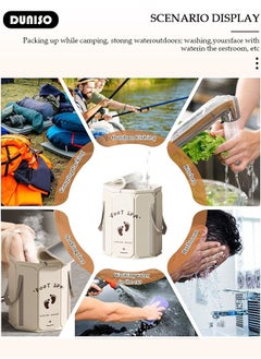 DUNISO Collapsible Foot Bath Basin, Portable Foot Soak Tub with Handles, Folding Foot Tub for Soaking Feet, Pedicure Foot Spa Bucket for Relieving Fatigue And Body Stress, Multifunctional Bucket with Zip for Travel, Camping Washing  - Image 3