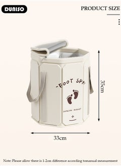 DUNISO Collapsible Foot Bath Basin, Portable Foot Soak Tub with Handles, Folding Foot Tub for Soaking Feet, Pedicure Foot Spa Bucket for Relieving Fatigue And Body Stress, Multifunctional Bucket with Zip for Travel, Camping Washing  - Image 4