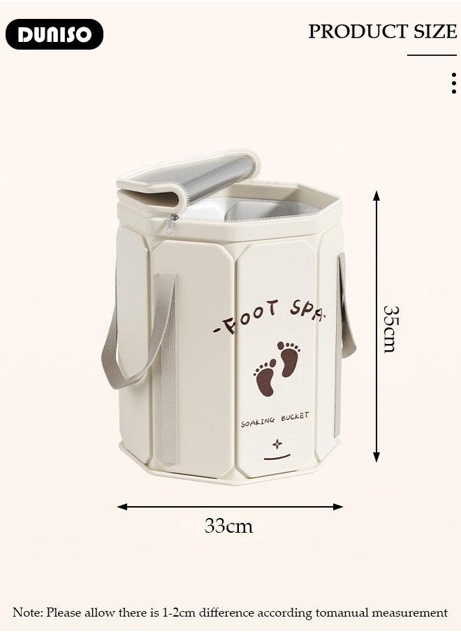 DUNISO Collapsible Foot Bath Basin, Portable Foot Soak Tub with Handles, Folding Foot Tub for Soaking Feet, Pedicure Foot Spa Bucket for Relieving Fatigue And Body Stress, Multifunctional Bucket with Zip for Travel, Camping Washing  - Image 4