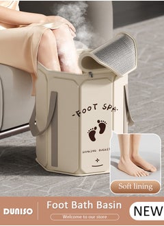 DUNISO Collapsible Foot Bath Basin, Portable Foot Soak Tub with Handles, Folding Foot Tub for Soaking Feet, Pedicure Foot Spa Bucket for Relieving Fatigue And Body Stress, Multifunctional Bucket with Zip for Travel, Camping Washing  - Image 1