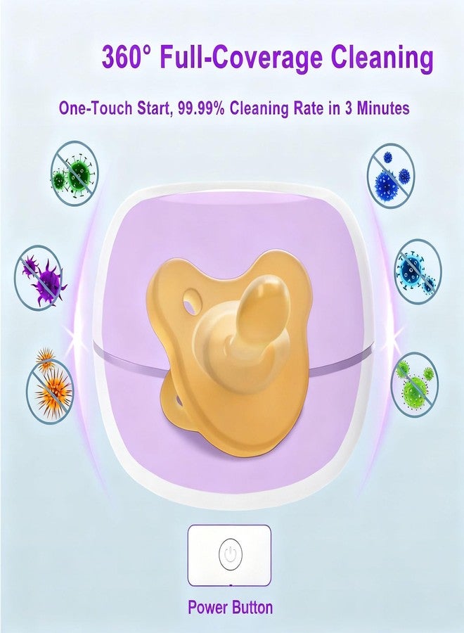ALLGLAM Portable Pacifier Sterilizer Box, USB Rechargeable Sterilize Case, 3-Minute High Efficiency Cleaning for Baby Pacifiers On The Go - Image 3