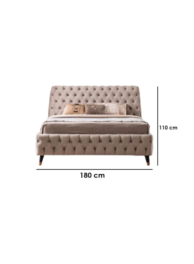 ريترو RA-BD10 سرير خشب زان طبيعي 175×230×110سم  - بيج - Image 3