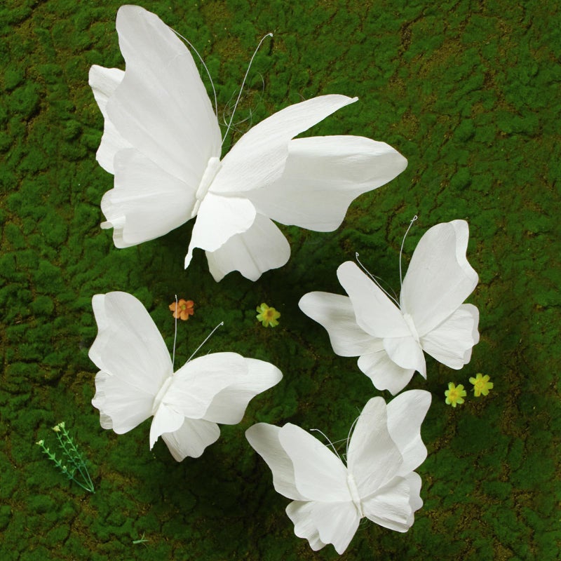 SUNBEAUTY Large Butterfly Party Decorations, 3D White Paper Butterflies Wedding Decoration, Hanging Butterflies for Baby Shower Decorations Girls, Women, Paper Flowers for Wall Decoration, Set of 4 - Image 1