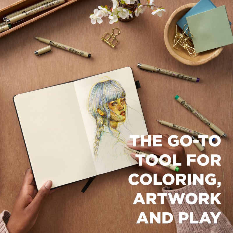 SAKURA Pigma Micron Fineliner Pens, 03 Tip Size, Archival Ass't Colors, 6 PK 50049 - Image 3