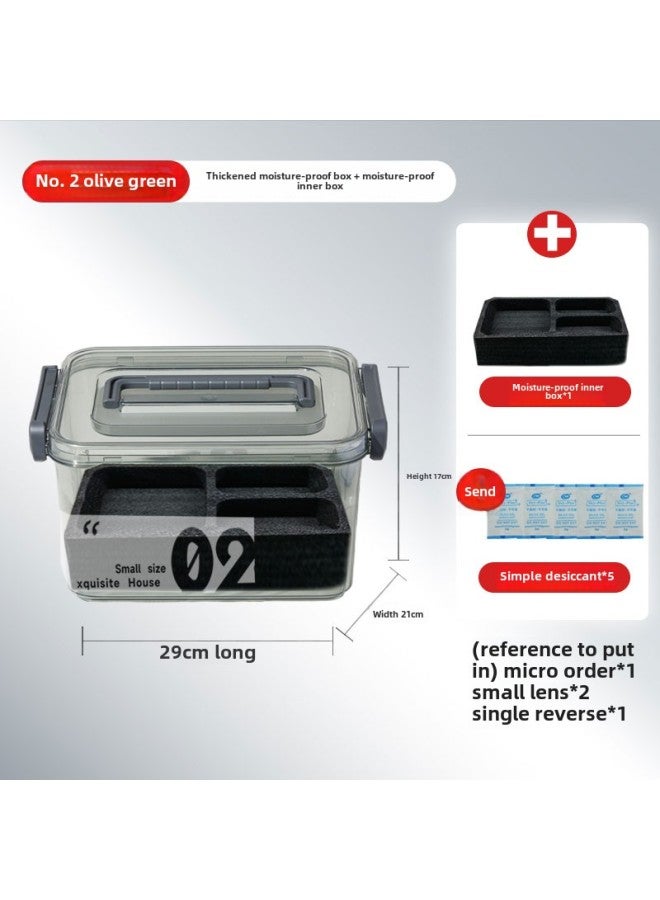 Camera Moisture-proof Box SLR Lens Drying Box Photographic Equipment Electronic Components Tea Collector Sealed Box-Color:No. 2 Olive Green + Moisture-proof Inner Box (comes With Desiccant/sealing Strip)⚑⚑  - Image 1