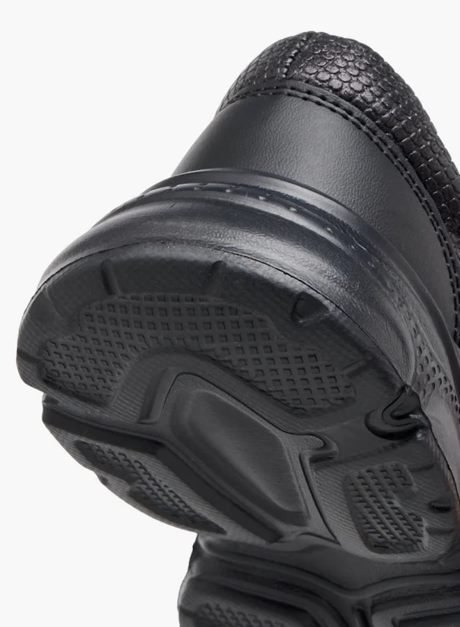 Flora Bella By Shoexpress Girls Textured Mary Jane School Shoes with Hook and Loop Closure