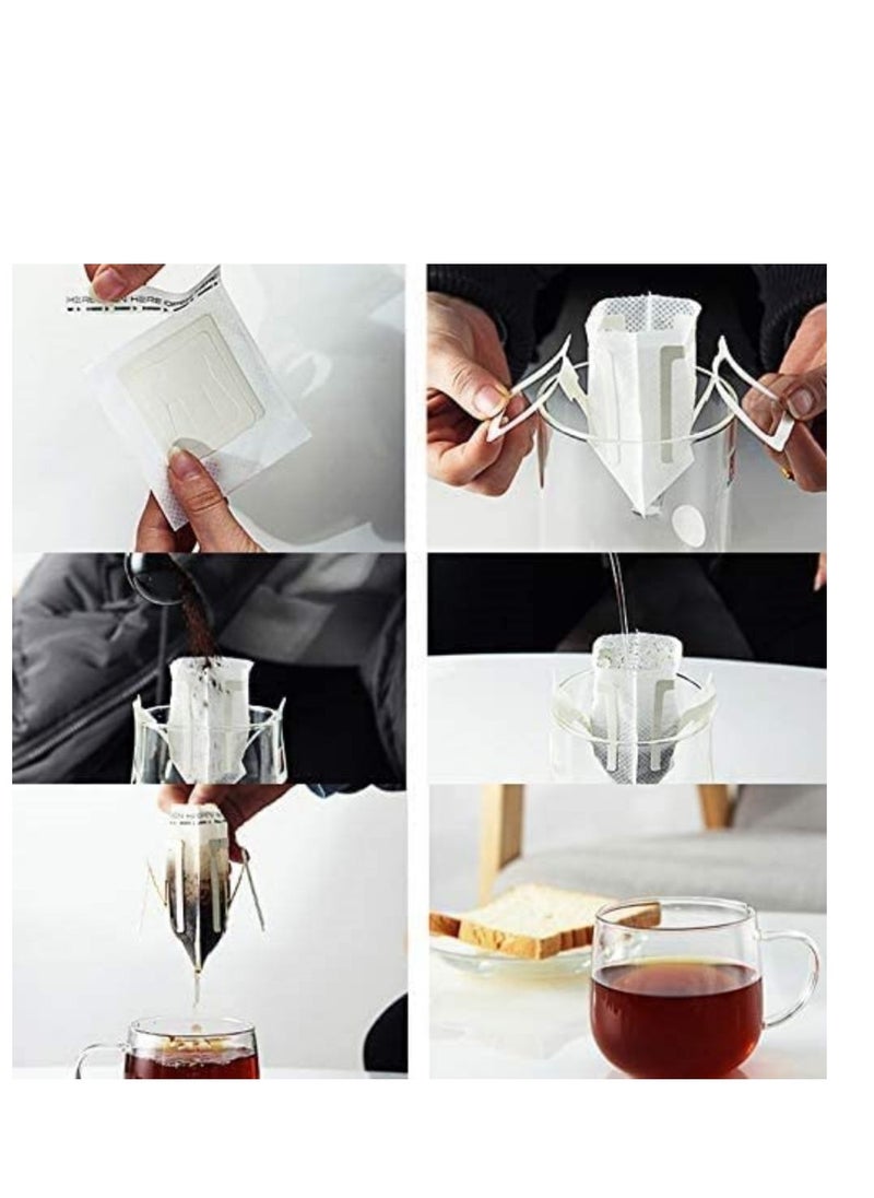 Cool Baby COOLBABY 50Pcs Portable Coffee Filter Paper Bag Hanging Ear Drip Coffee Bag Single Serve Disposable Drip Coffee Filter Bag Perfect for Travel, Camping, Home, Office  - Image 3