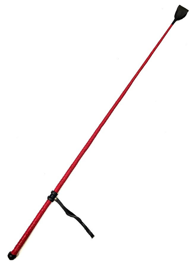 Pets Triangle 42" Leather Braided Whip Ideal for Dog Walking and Dog Training Durable and Will Not Become Slippery Yet Lightweight and Comfortable (red) - Image 1