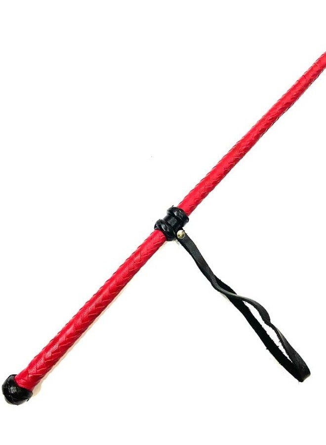 Pets Triangle 42" Leather Braided Whip Ideal for Dog Walking and Dog Training Durable and Will Not Become Slippery Yet Lightweight and Comfortable (red) - Image 2
