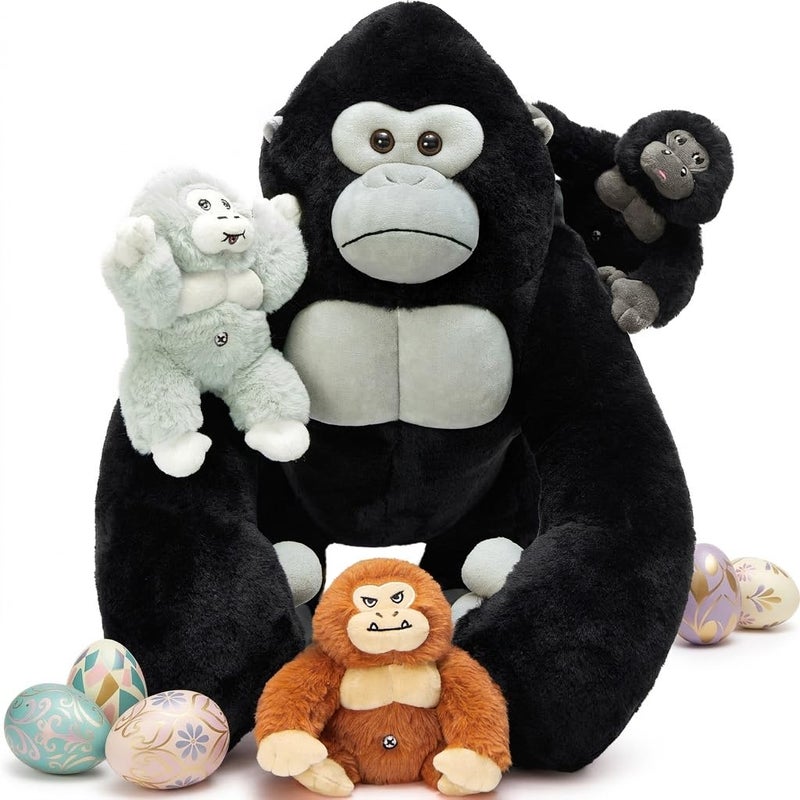 MaoGoLan Giant Gorilla Stuffed Animals - 19.6" Large Plush Gorilla with Babies, Soft and Cuddly Companion Toy Gifts for Kids - Image 1